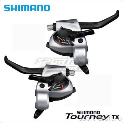 Ручки Dual Control Shimano Tourney ST-TX800 (3х8ск, серебро)