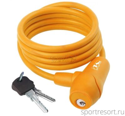 Велозамок M-Wave 8х1500 мм (ключ) матовый оранжевый 5-231017