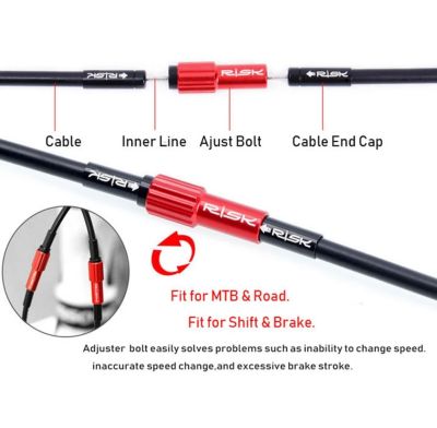 Регулятор натяжения троса RISK Inline Cable Adjuster (1шт) красный