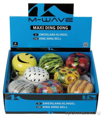 Звонок M-Wave Maxi Ding-Dong Mini Bicycle Bell 80mm (различные цвета) 5-420313