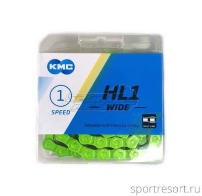Цепь KMC HL1 Wide 1/8" (100зв,1ск) Green