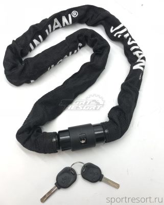 Велозамок цепь JinJian Velo Chain Lock 6x1000 мм (ключ) black JJ605_BLK