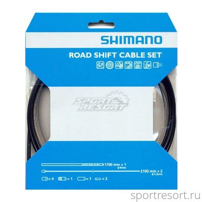 Набор тросов и оплеток для переключения Shimano Road SP41 PTFE (черный)