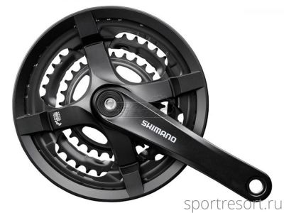 Система Shimano Tourney FC-TY501 6/7/8ск (Квадрат, 42/34/24T, 175mm, черная, защита)