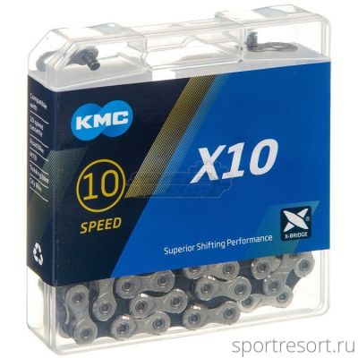 Цепь KMC X-10 (10ск,116зв) Silver/Black