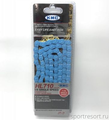 Цепь KMC HL710 1/8" (1ск,100зв) Blue