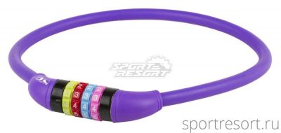 Велозамок M-Wave 12х650 мм кодовый (фиолетовый) 5-231059