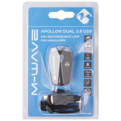Велофонарь M-Wave Apollon Dual 3.8 USB 5-220545