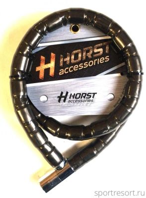 Велозамок HORST 22x1200 mm с ключом (черный) 09-100257