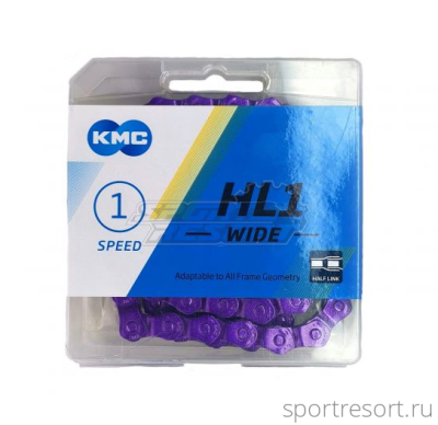 Цепь KMC HL1 Wide 1/8" (100зв,1ск) Purple