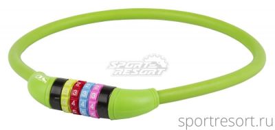 Велозамок M-Wave 12х650 мм кодовый (зеленый) 5-231055