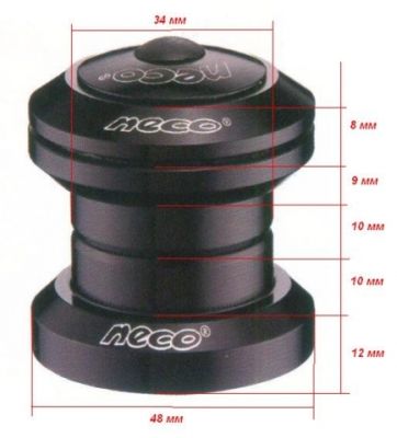 Рулевая колонка Neco H711AL (1-1/8") Black
