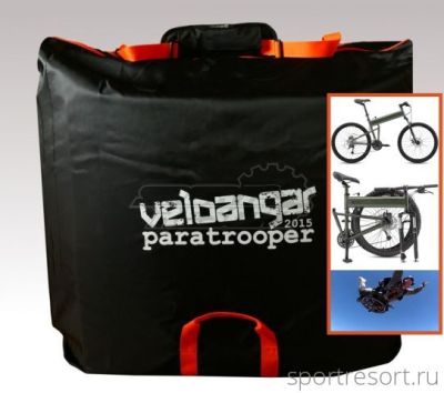 Чехол для складного велосипеда Veloangar №42 MONTAGUE Черный с оранжевыми элементами V42