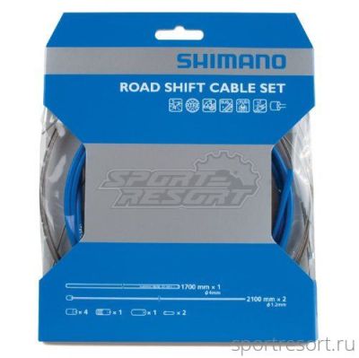 Набор тросов и оплеток для переключения Shimano Road SP41 (синий)
