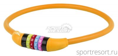 Велозамок M-Wave 12х650 мм кодовый (оранжевый) 5-231057