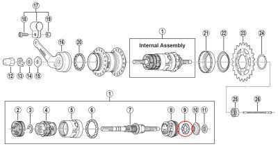 Подшипник J 7/32"X8 для втулки Shimano SG-3С40