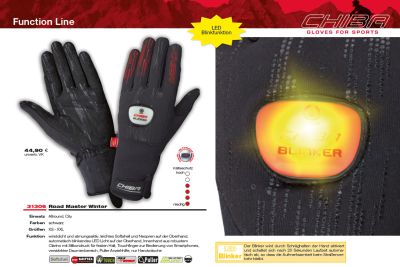Велоперчатки Chiba Road Master Winter Led Safety (размер L) 31306-L