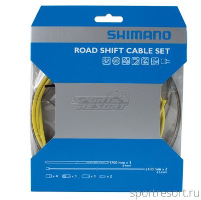 Набор тросов и оплеток для переключения Shimano Road SP41 (желтый)