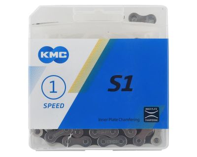 Цепь KMC S-1 (1ск,112зв) Silver/Black