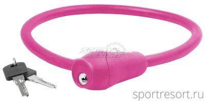 Велозамок M-Wave 12х600 мм S 12.6 S Cable Lock (с ключом) розовый 5-231048