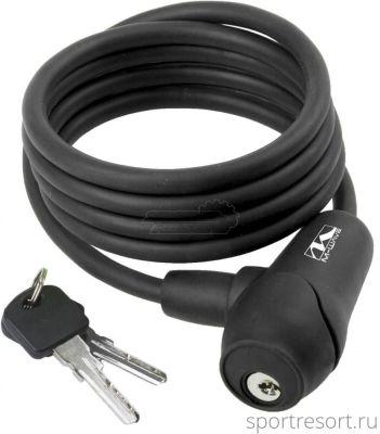 Велозамок M-Wave 8х1500 мм (ключ) матовый черный 5-231010
