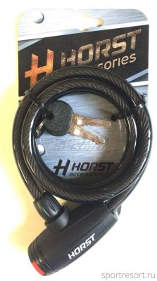 Велозамок HORST 10x1200 mm с ключом (черный) 09-100162