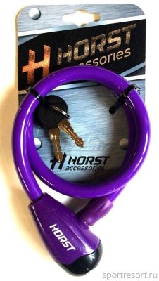 Велозамок HORST 12x650 mm с ключом (фиолетовый) 09-100063