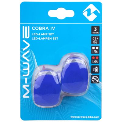 Комплект фонарей M-Wave Cobra IV Battery Flashing Light Set синие 5-220634