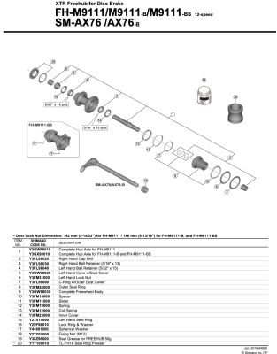 Направляющее кольцо для втулки Shimano FH-M9111