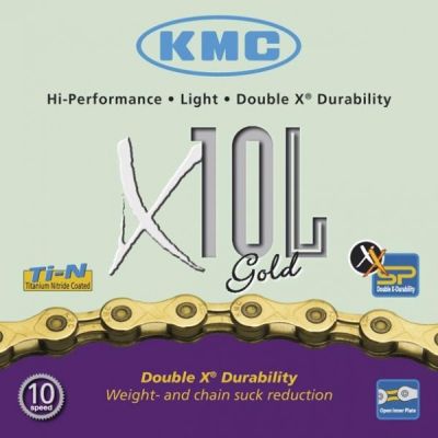 Цепь KMC X-10 L (10ск,114зв) Lite Gold