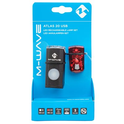 Комплект фонарей M-Wave ATLAS 20 USB battery pack lamp set 5-221092