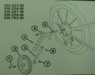 Боковые колеса для велосипедов 16 - 24 (SM-283-W) SM-283-W