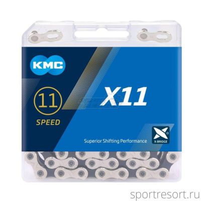 Цепь KMC X-11 (11ск,118зв) silver/black