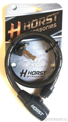 Велозамок HORST 10x650 mm с ключом (черный) 09-100051