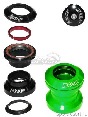 Рулевая колонка Neco H711AL (1-1/8") Green