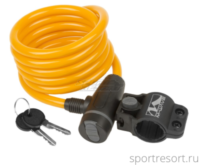 Велозамок M-Wave 10х1800 мм с ключом (оранжевый) 233867