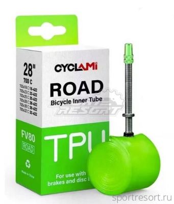 Велокамера TPU Cyclami Road 28 700Cx18-32 F/V-80mm