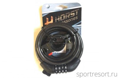 Велозамок HORST 10x1800 mm кодовый (черный) 09-100191